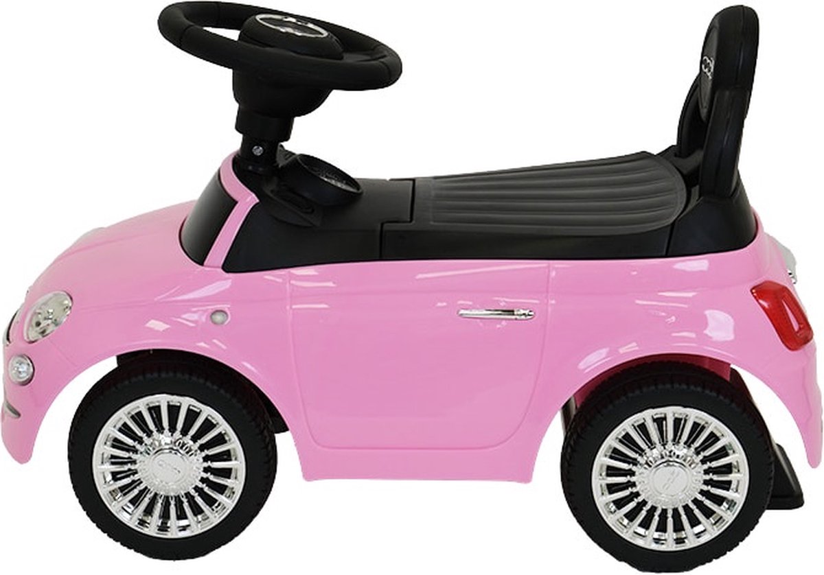 Bandits & Angels loopauto Fiat 500 retro roze - 1 jaar - meisjes - roze (8719558085019)