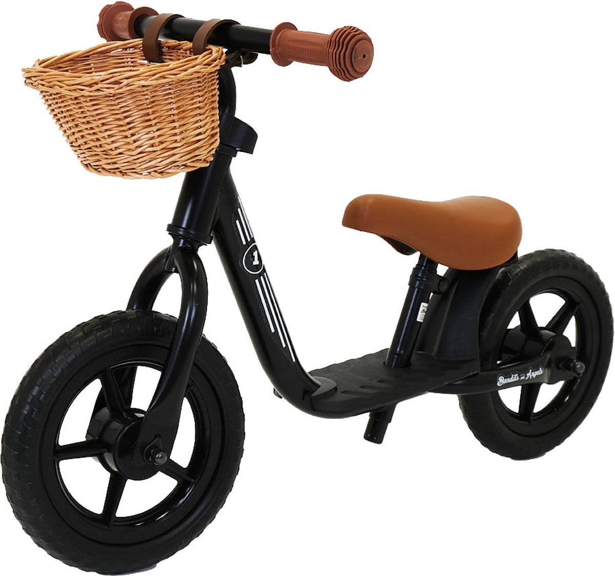 Bandits & Angels loopfiets Starter zwart met mandje (8719558086115)