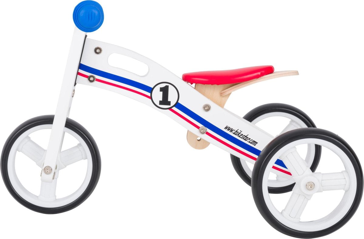 Bikestar mini loopfiets 2 in 1, hout, wit (4260184713783)