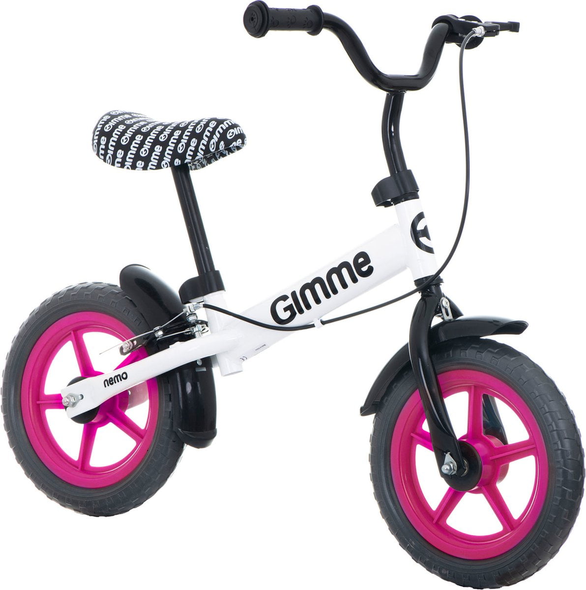 Gimme Nemo Loopfiets in het kleur Roze | met rem (5907773228486)