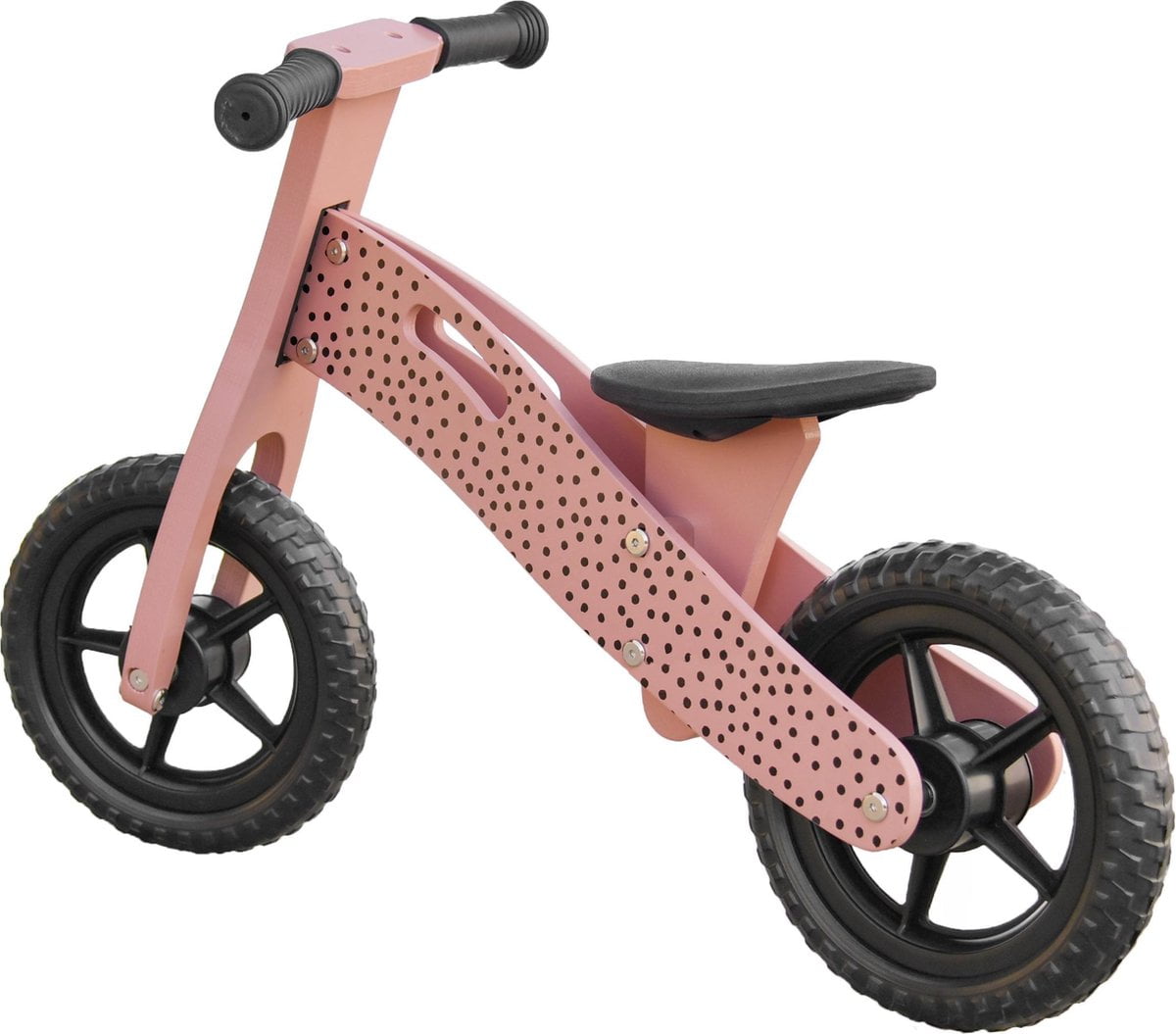 Houten Loopfiets Roze Stippen VanPauline (8719689799380)