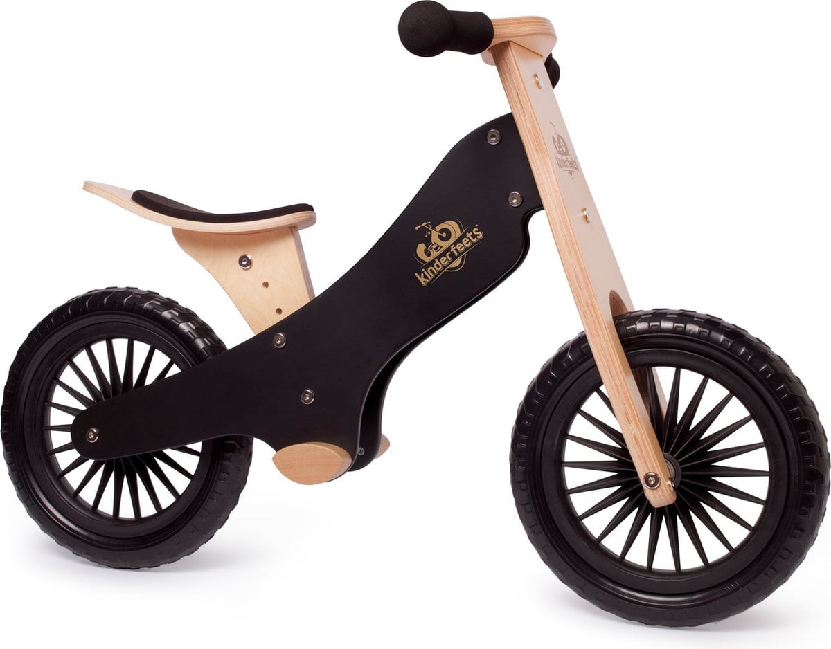 Kinderfeets houten loopfiets Klassiek - Zwart (0850007036195)