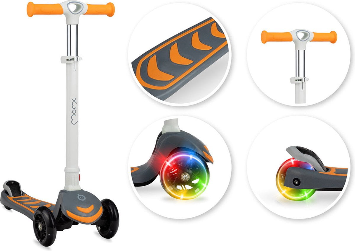 MoMi Scooter Step Vivio - Kinderstep met 3 LED wielen - Oranje (5900495959867)