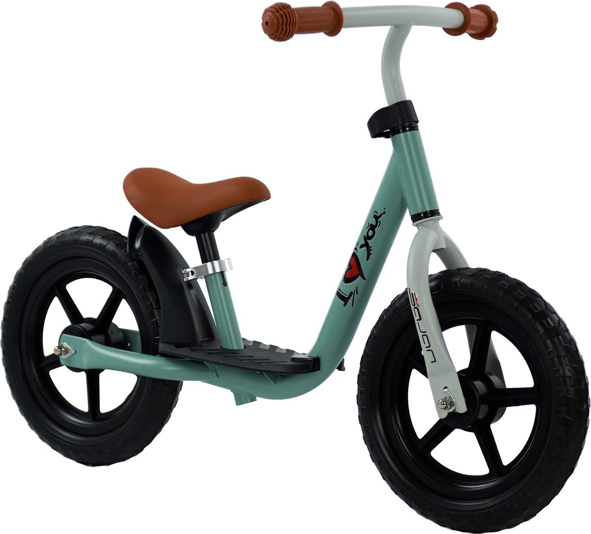 Sajan Loopfiets - Balance Bike - Jongens en Meisjes - Loopfiets 2 Jaar - Buitenspeelgoed - Olijfgroen (8720512841121)