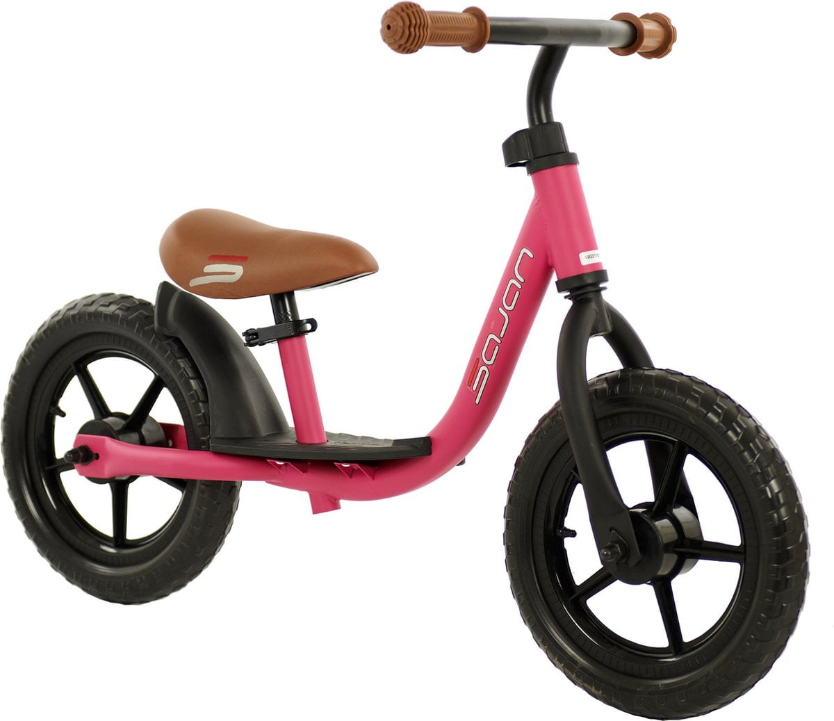 Sajan Loopfiets - Jongens en Meisjes - 2 Jaar - Buitenpeelgoed - Mat-Donkerroze (8718836101724)