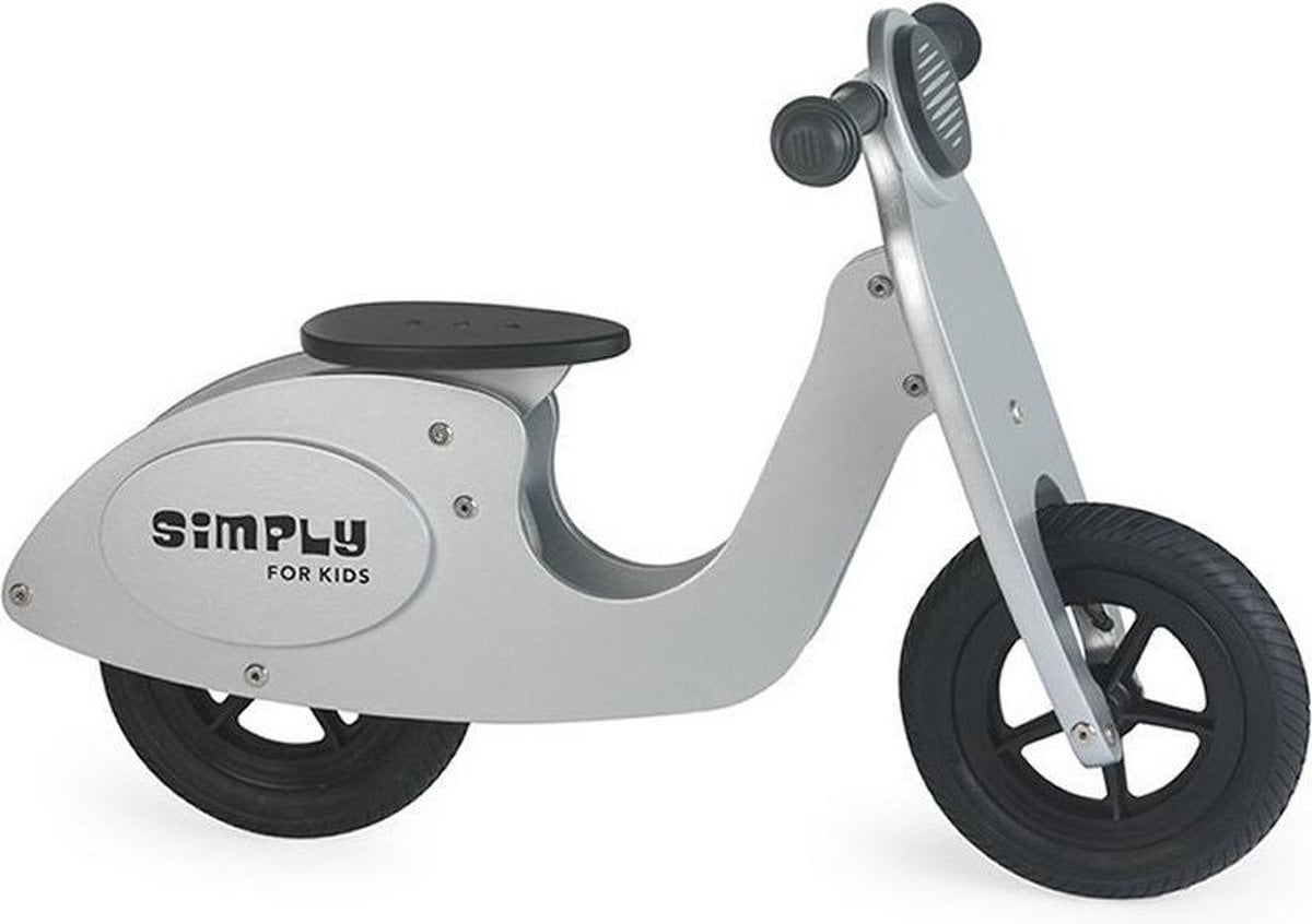 Simply Houten Loopfiets scooter - Zilver (8717278832937)