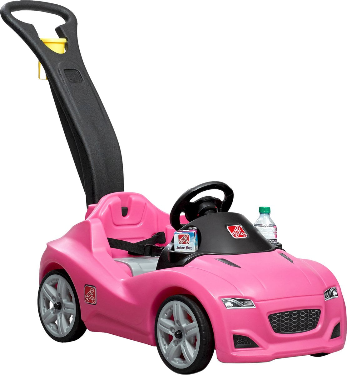 Step2 Whisper Ride Cruiser Loopwagen in Roze - Duwauto / Loopauto met duwstang - Voor kinderen vanaf 1,5 jaar (0733538866694)