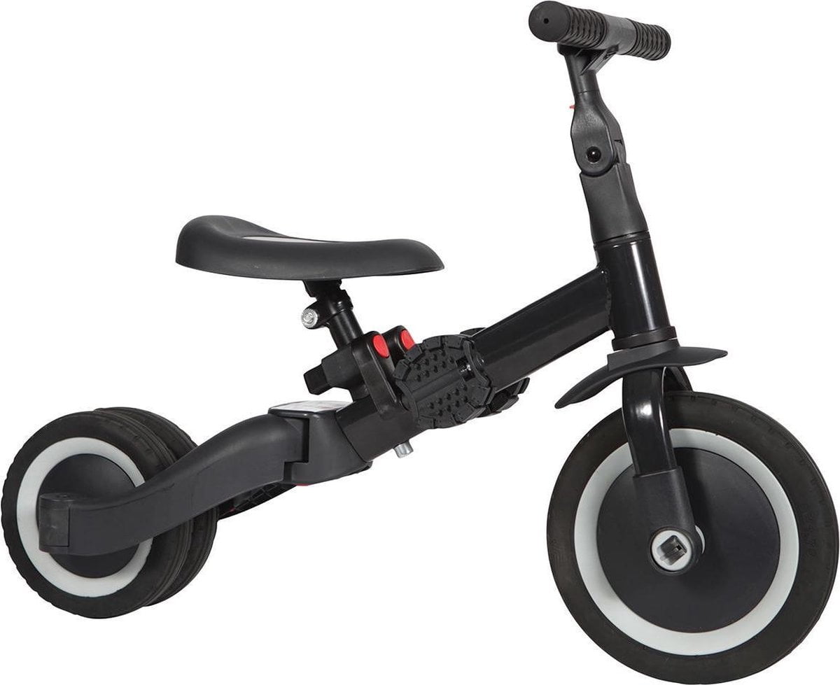 Topmark 4 in1 Driewieler - Loopfiets - Balance Bike - Kaya - Antraciet (8717154586299)