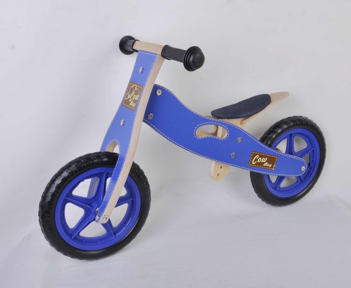 Yipeeh Houten Jeans Loopfiets - Jongens en Meisjes - 12 inch - Blauw (8715347006852)