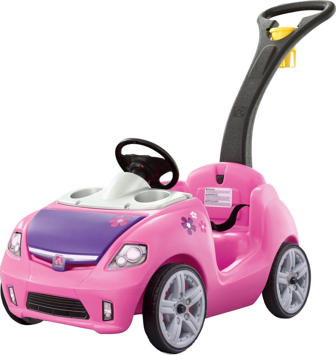 Step2 Whisper Ride Loopwagen in Roze - Duwauto / Loopauto met duwstang - Voor kinderen vanaf 1,5 jaar (0733538824298)