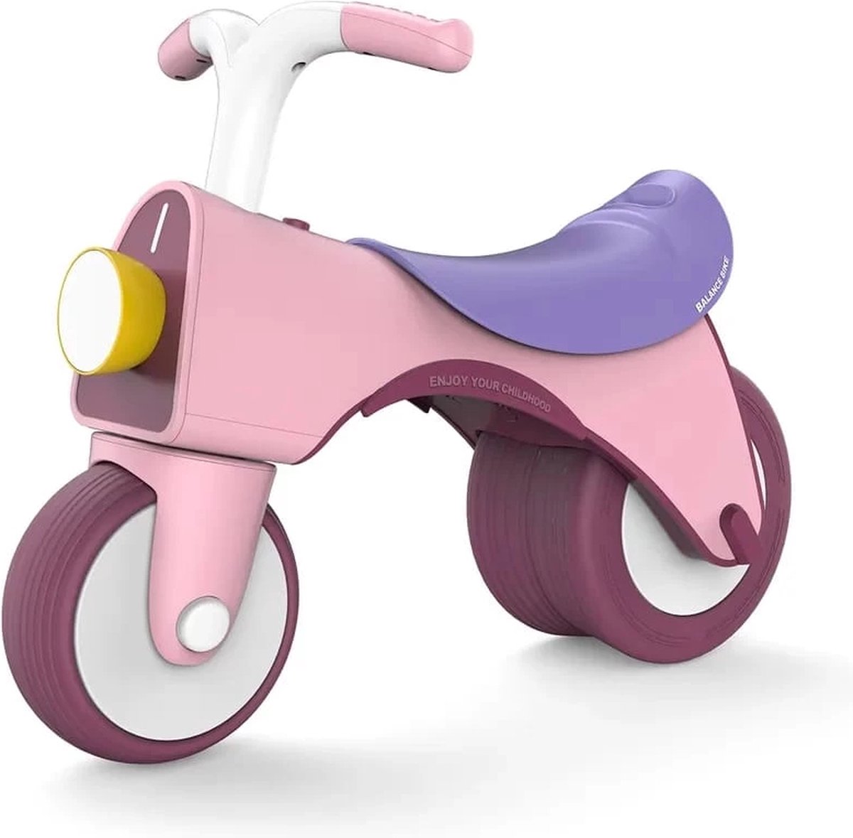 Loopfiets Motor Roze - zadelhoogte 27 cm - voorbereiding - ontwikkeling - cadeau - peuter - kleuter (8720256374619)