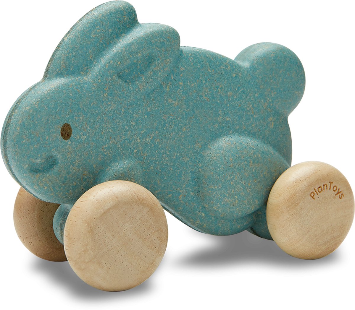 PlanToys Houten Speelgoed Duw mee Bunny-Blauw (8854740057310)