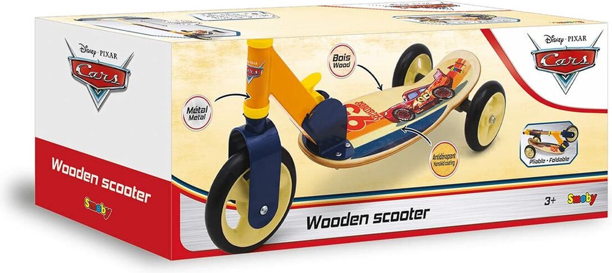 Smoby - Houten driewieler - Step - Scooter - Cars 3 (3032167501196)