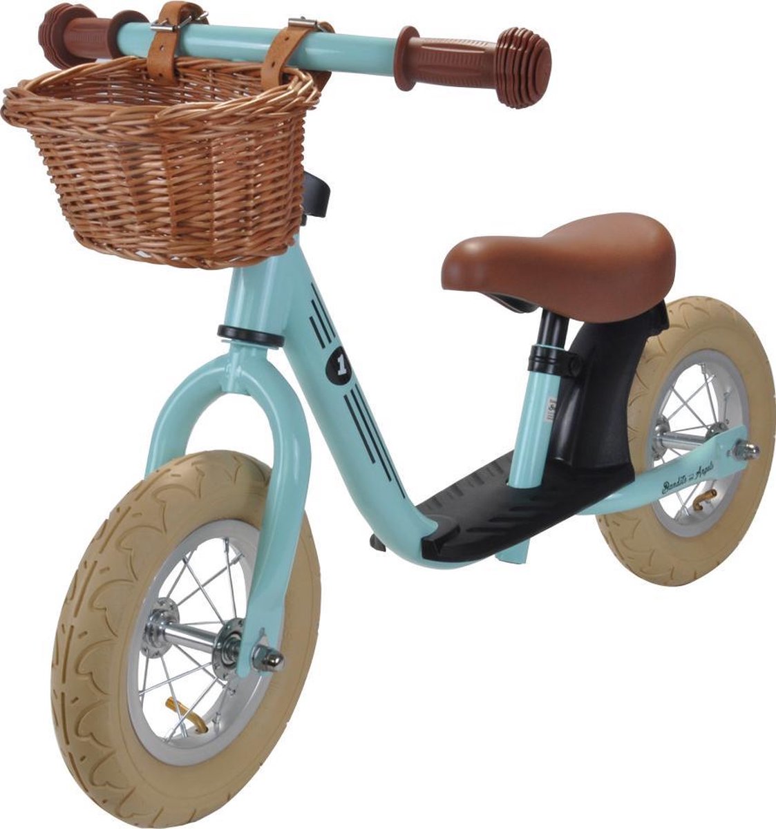 Bandits & Angels loopfiets Starter retro mint met mandje - 2 jaar - jongens en meisjes - metaal - mint (8719558084098)