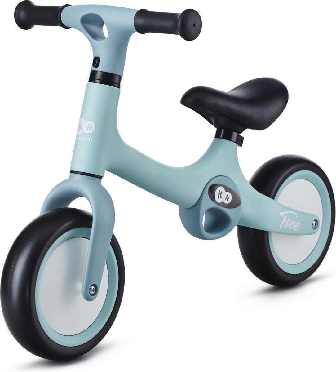 Kinderkraft TOVE - Loopfiets - Lichtgewicht (2 kg) met draaggrepen - Verstelbaar zadel (31-34,5 cm) - Niet-punctie EVA wielen - Antislip handvatten - Compact en gemakkelijk opvouwbaar - Geschikt voor kinderen tot 25 kg - Minze (5902533922291)