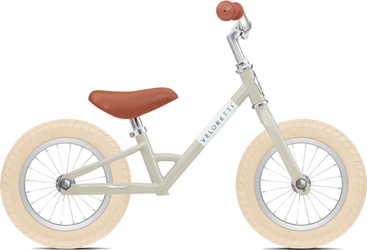 Veloretti Mini loopfiets - 12 inch - Grijs / Beige - 2-4 jaar (6011644344317)