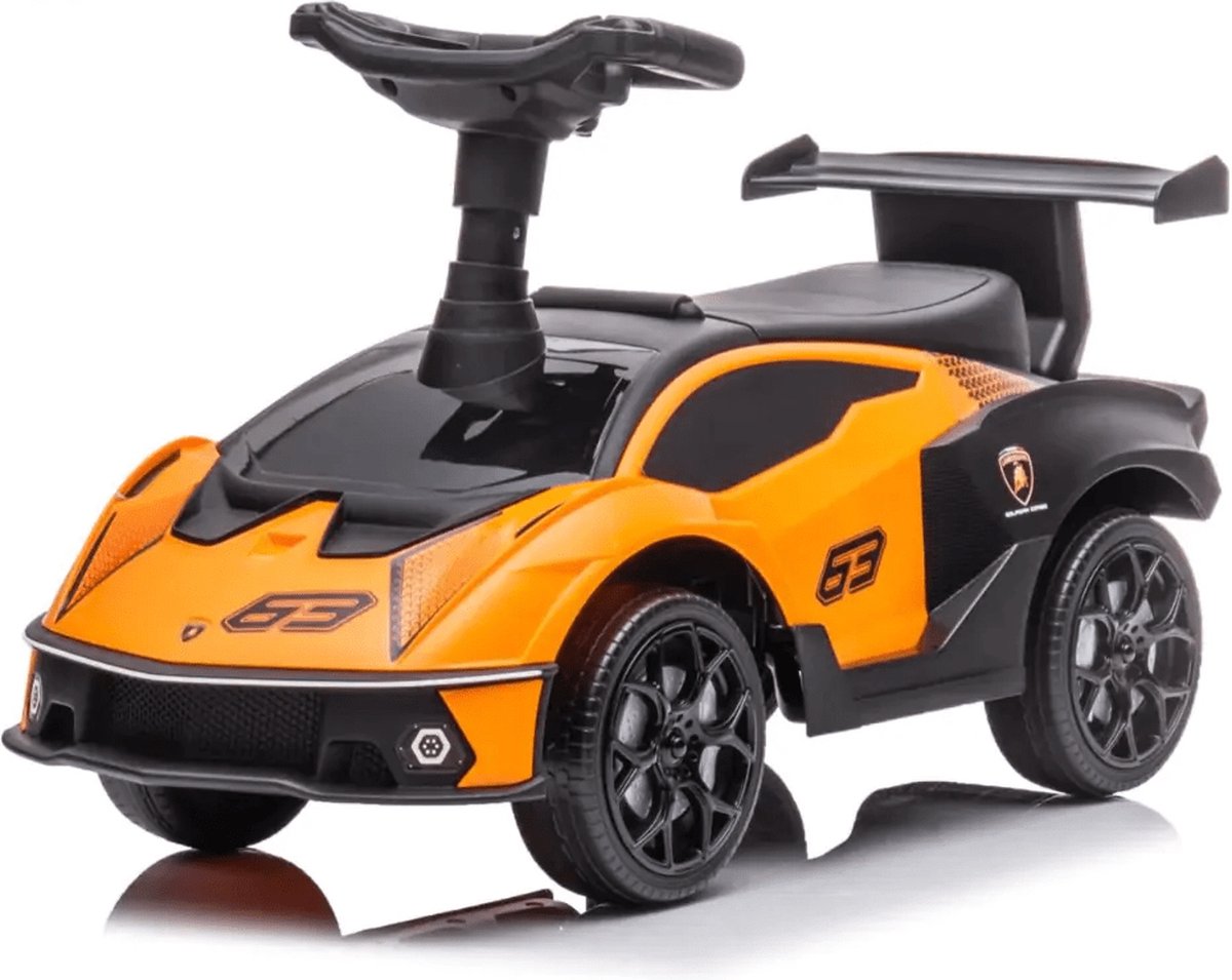 Lamborghini Loopauto - 1 tot 3 jaar - Opbergbox - met Toeter - Oranje (5413822534182)