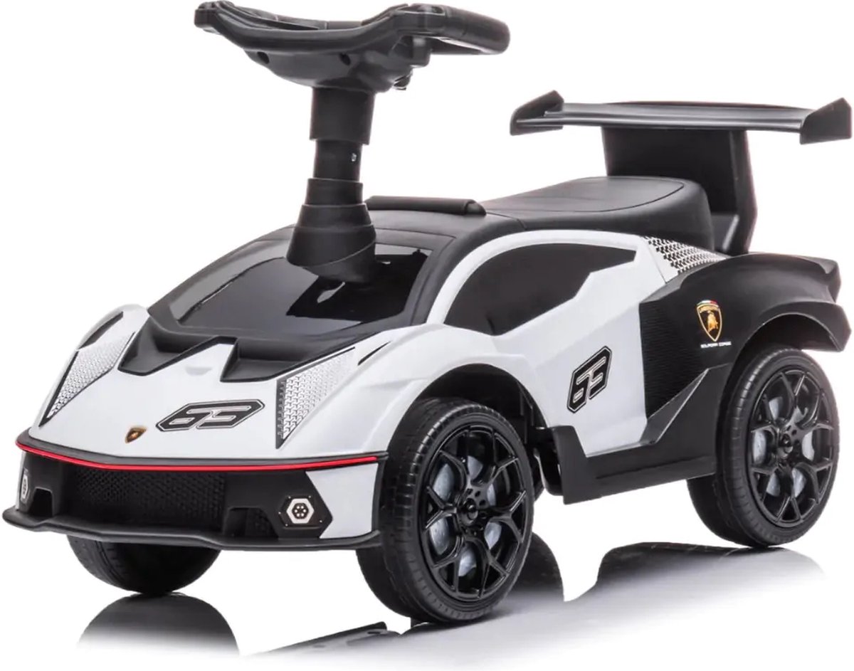 Lamborghini Loopauto - 1 tot 3 jaar - Opbergbox - met Toeter - Wit (5413822534151)