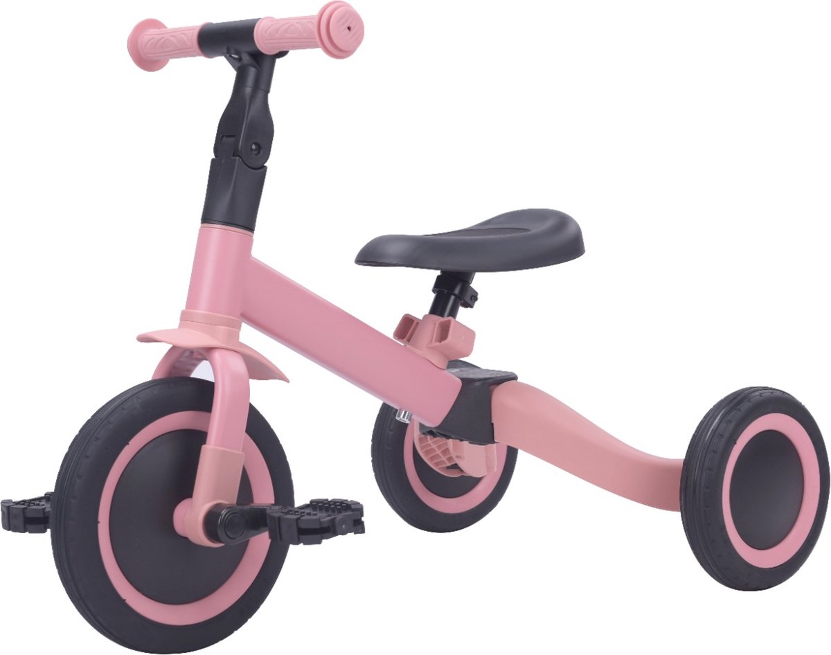 Topmark 4 in1 Driewieler - Loopfiets - Balance Bike - Kaya - Roze (8717154586824)