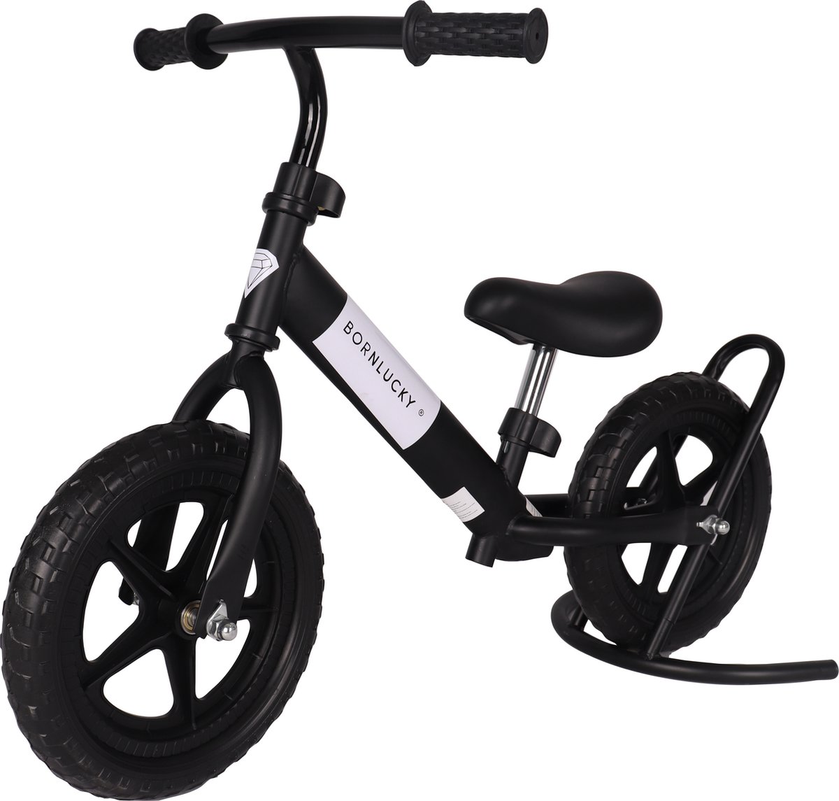 Born Lucky Loopfiets / Balance Bike Verstelbaar Stuur & Zadel - Black (8720289205829)