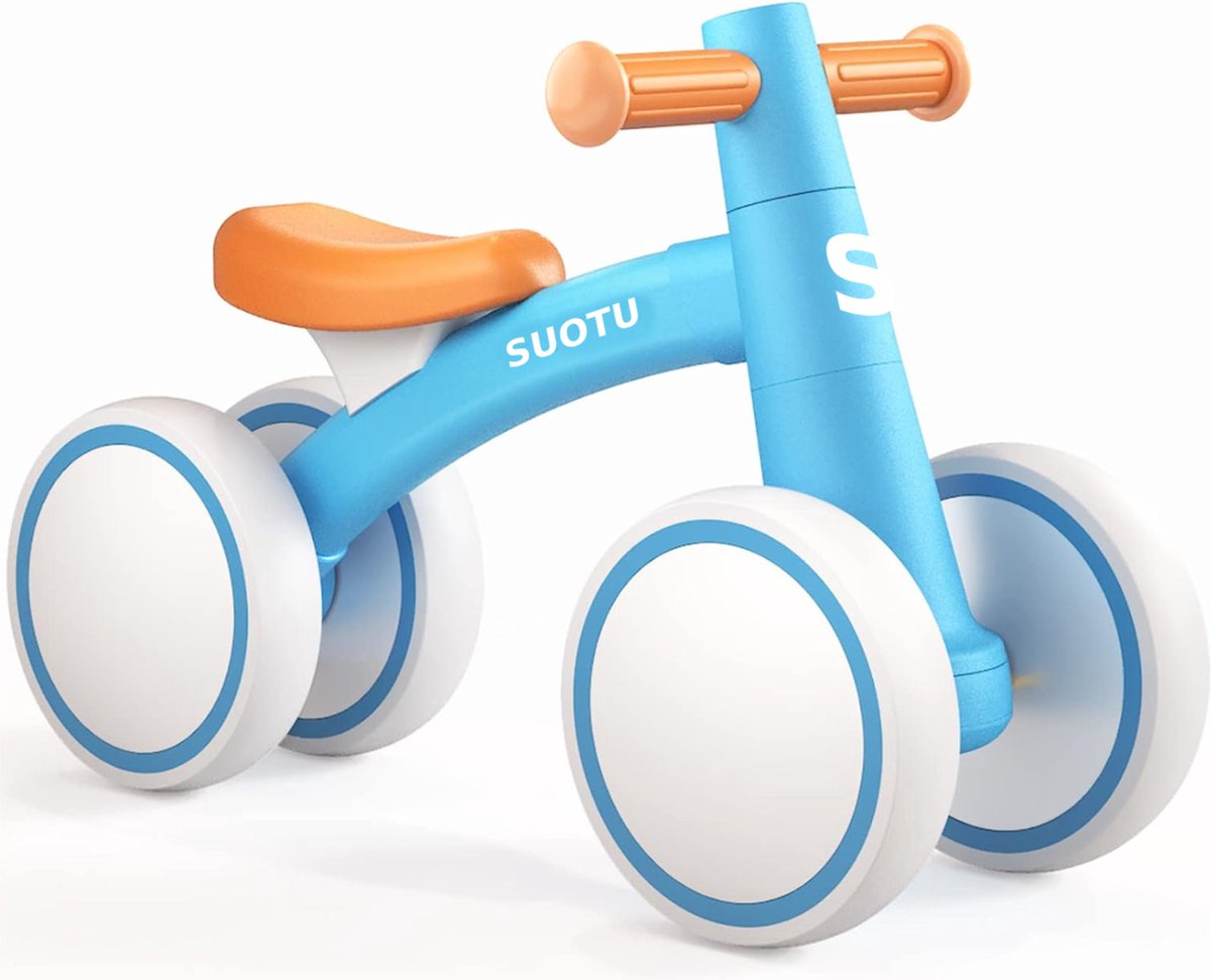 Suotu Loopfiets - Jongens en Meisjes - Speelgoed 1 jaar t/m 3 jaar - Certified Speelgoed - Blauw (8720847288035)