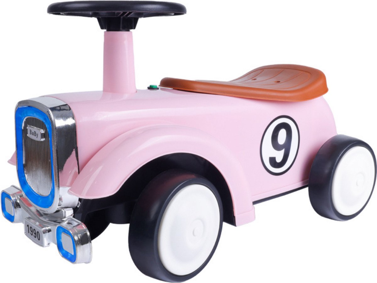 Buxibo Retro Loopauto Truck | Loopwagen voor Jongens & Meisjes | 1-3 jaar | Duurzaam | Veilig | Stimuleert Motorische Vaardigheden | Roze - 58x29x38cm (8720701735262)