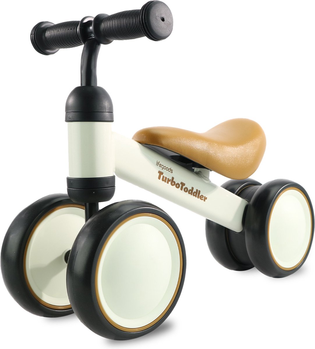 LifeGoods TurboToddler Loopfiets - Vanaf 1 jaar - Kinderstep - Crème (8720195258230)