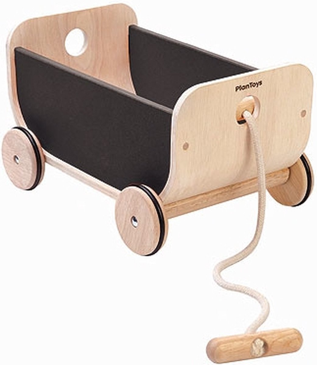 PlanToys Houten Speelgoed Wagen Zwart (8854740086198)