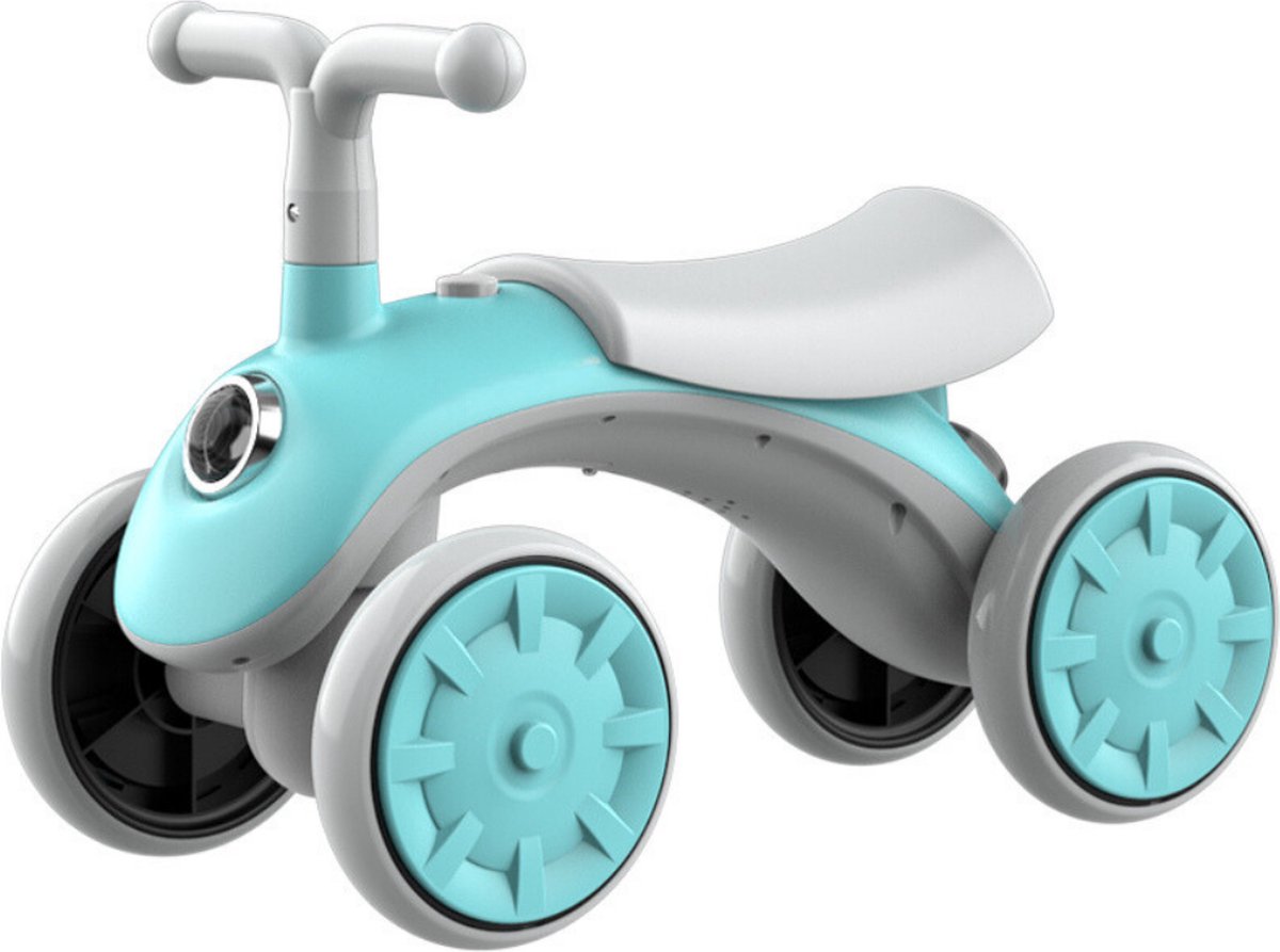 Buxibo - Loopfiets Enzo - Met Verlichting en 4 Wielen - Zonder Pedalen en Trappers - Buiten Speelgoed voor Jongen & Meisje - 1, 2, 3 & 4 Jaar - Groen/Grijs (8720701736399)