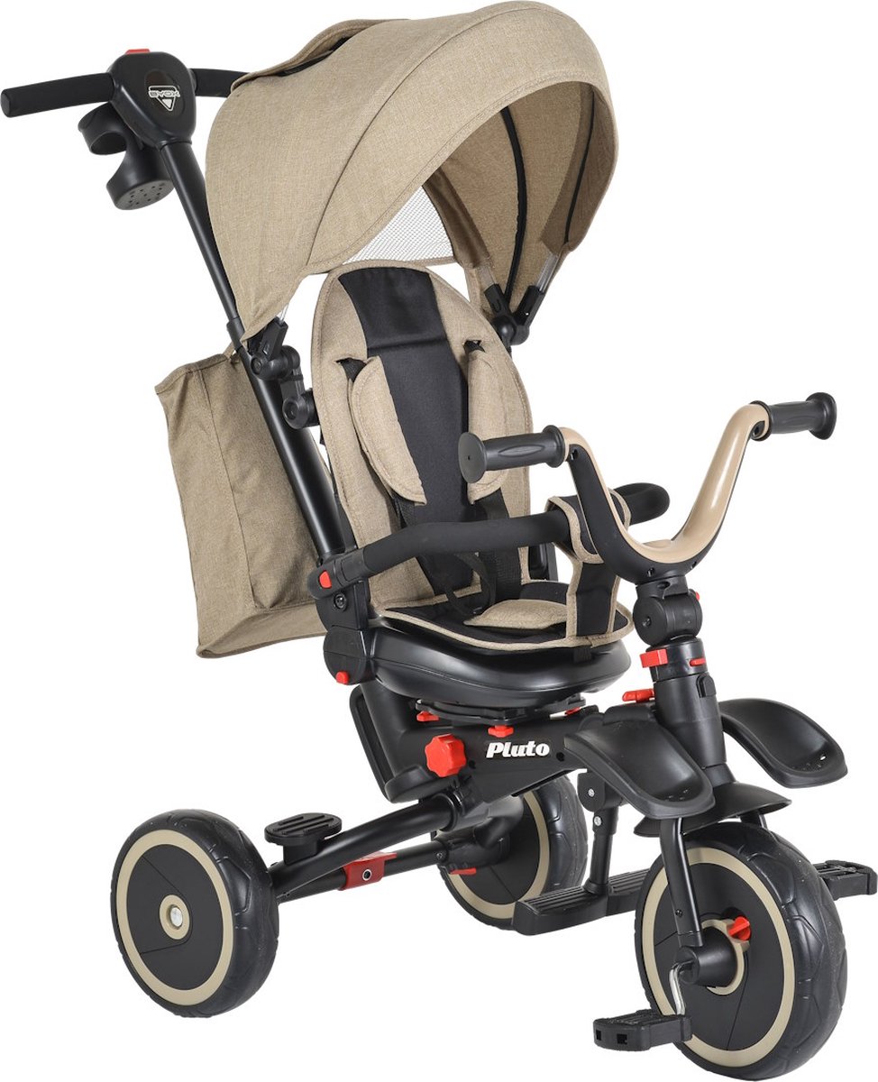 Cangaroo Pluto Beige Driewieler met Duwstang (3800146231262)