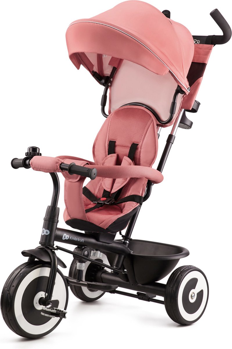 Kinderkraft ASTON - Driewieler - Duwfiets - met zonnekap - Roze (5902533922369)