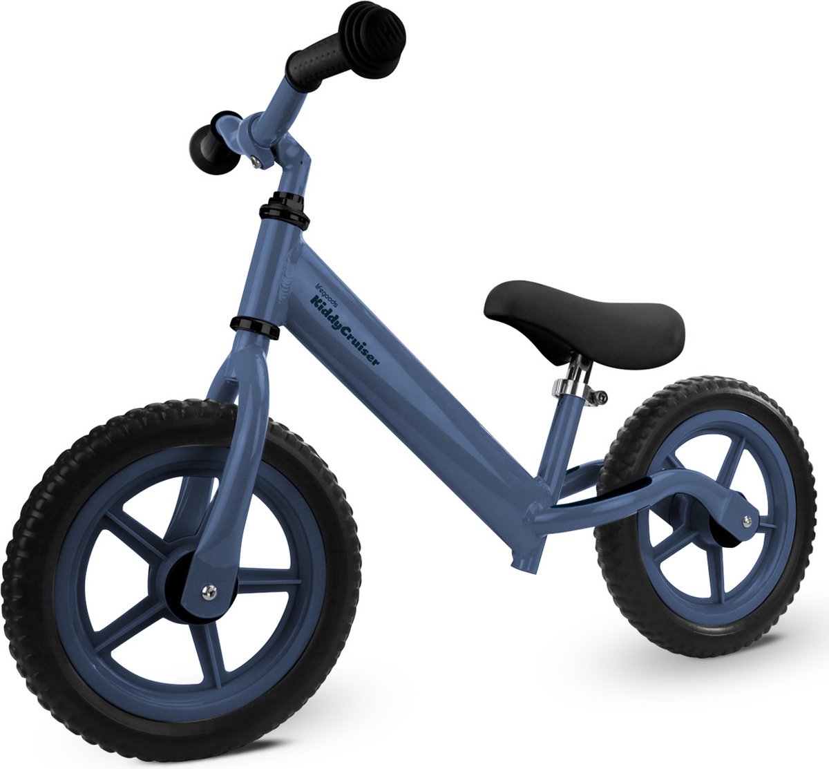 LifeGoods KiddyCruiser Loopfiets - 2 jaar - Jongens en Meisjes - Balance Bike - Marineblauw (8720195259367)