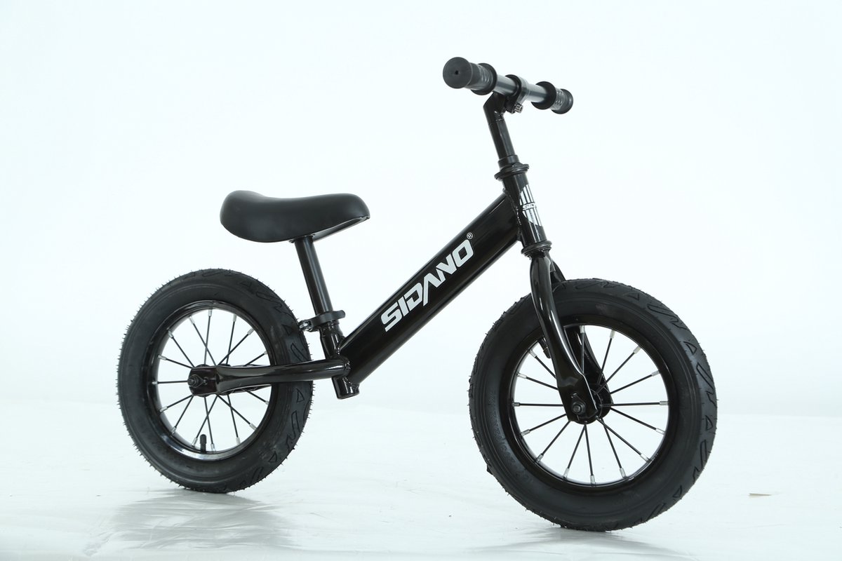 SIDANO® Loopfiets voor kinderen 14 inch - met luchtbanden - Zwart - afmetingen 92 x 38.5 x 62 cm (L x B x H) - 3, 4, 5, 6, 7 jaar - jongen en meisjes (8720865318547)