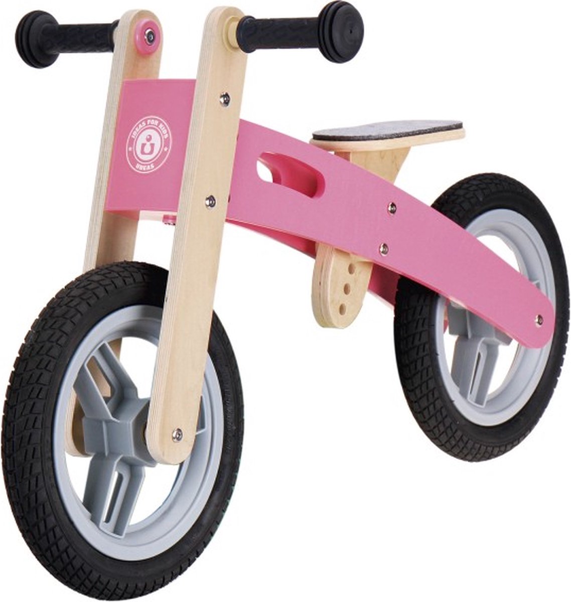 Udeas - Varoom - Loopfiets - 2 in 1 - Multifunctioneel - Roze - Hout - Hoogte verstelbaar (6958792720931)