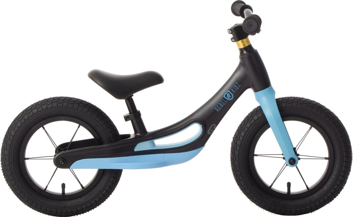 Rebel Kidz Loopfiets - Loopfiets - 12 Inch - Zwart/Blauw (0848165006945)