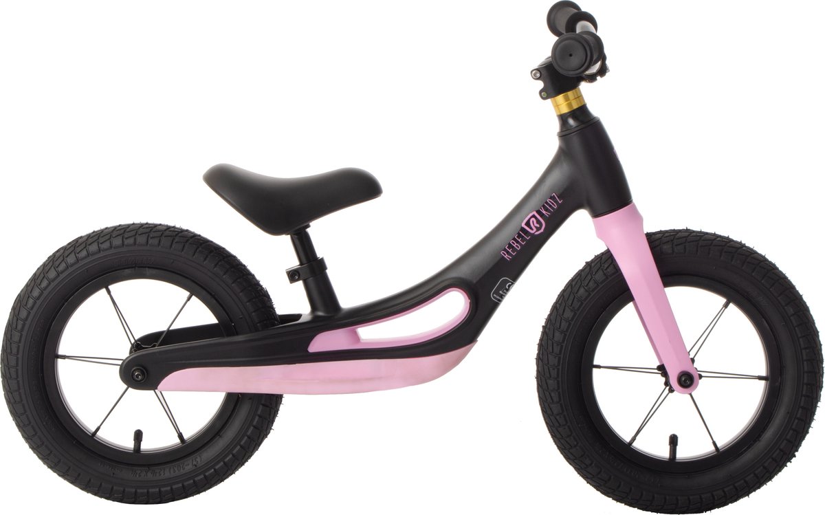 Rebel Kidz Loopfiets - Loopfiets - 12 Inch - Zwart/Roze (0848165006952)