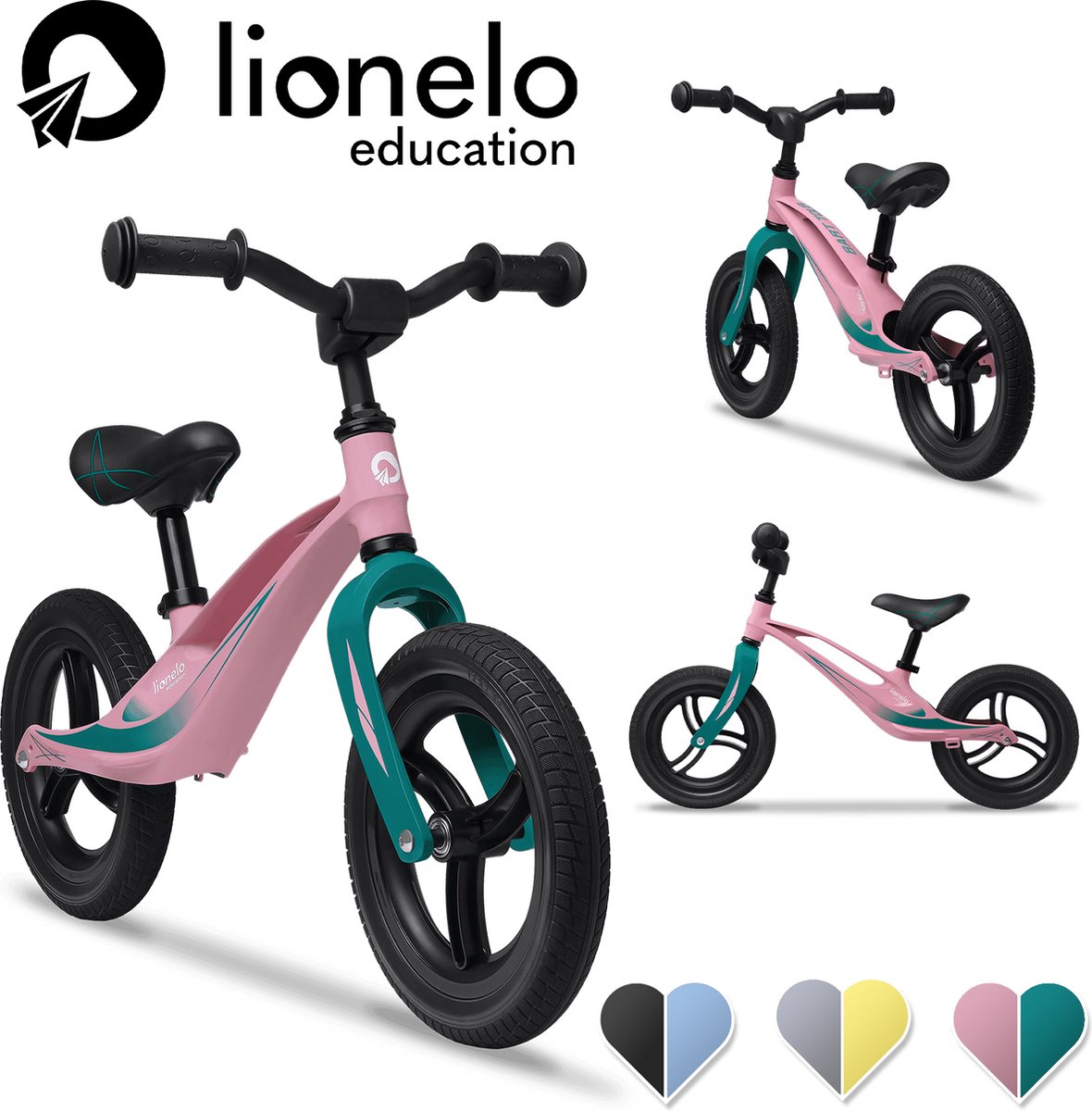 Lionelo Bart Tour - Loopfiets - Licht gewicht- 3,3 kg - Perfect voor kinderen vanaf 2 jaar - Ondersteund motorische ontwikkeling (5903771701327)