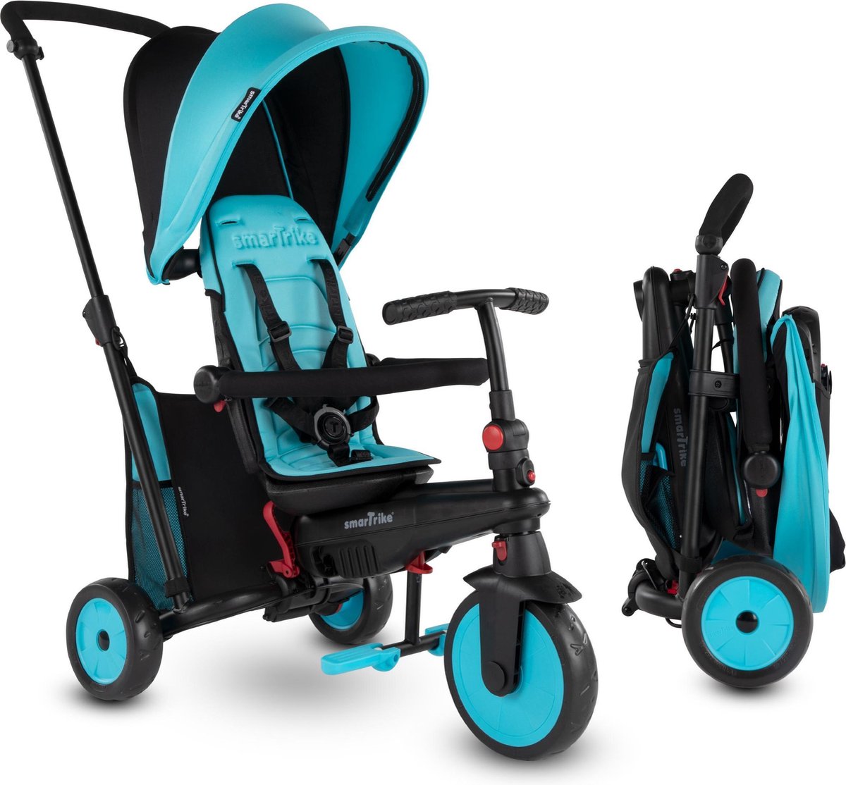 SmarTrike STR3 - Opvouwbare Driewieler met Duwstang - Trike - Blauw - Kinder wagen (4895211402165)