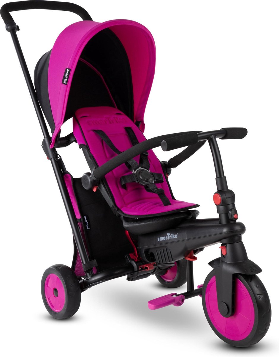 SmarTrike STR3 - Opvouwbare Driewieler voor Meisje met Duwstang - Trike - Roze - Kinder wagen (4895211402134)