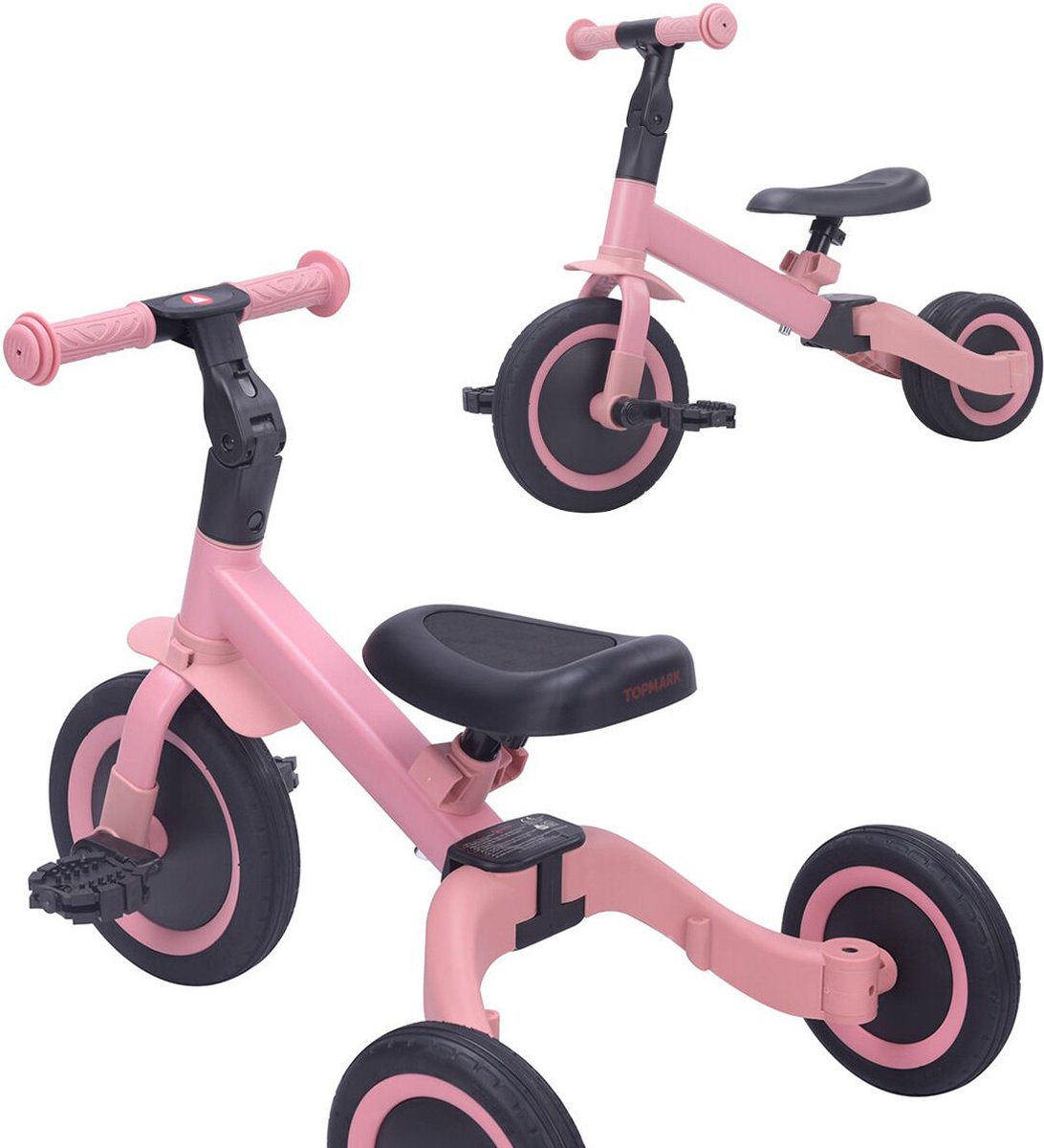 Topmark Kaya - 4 in1 Driewieler - Loopfiets - Balance Bike - Roze (8717154587340)