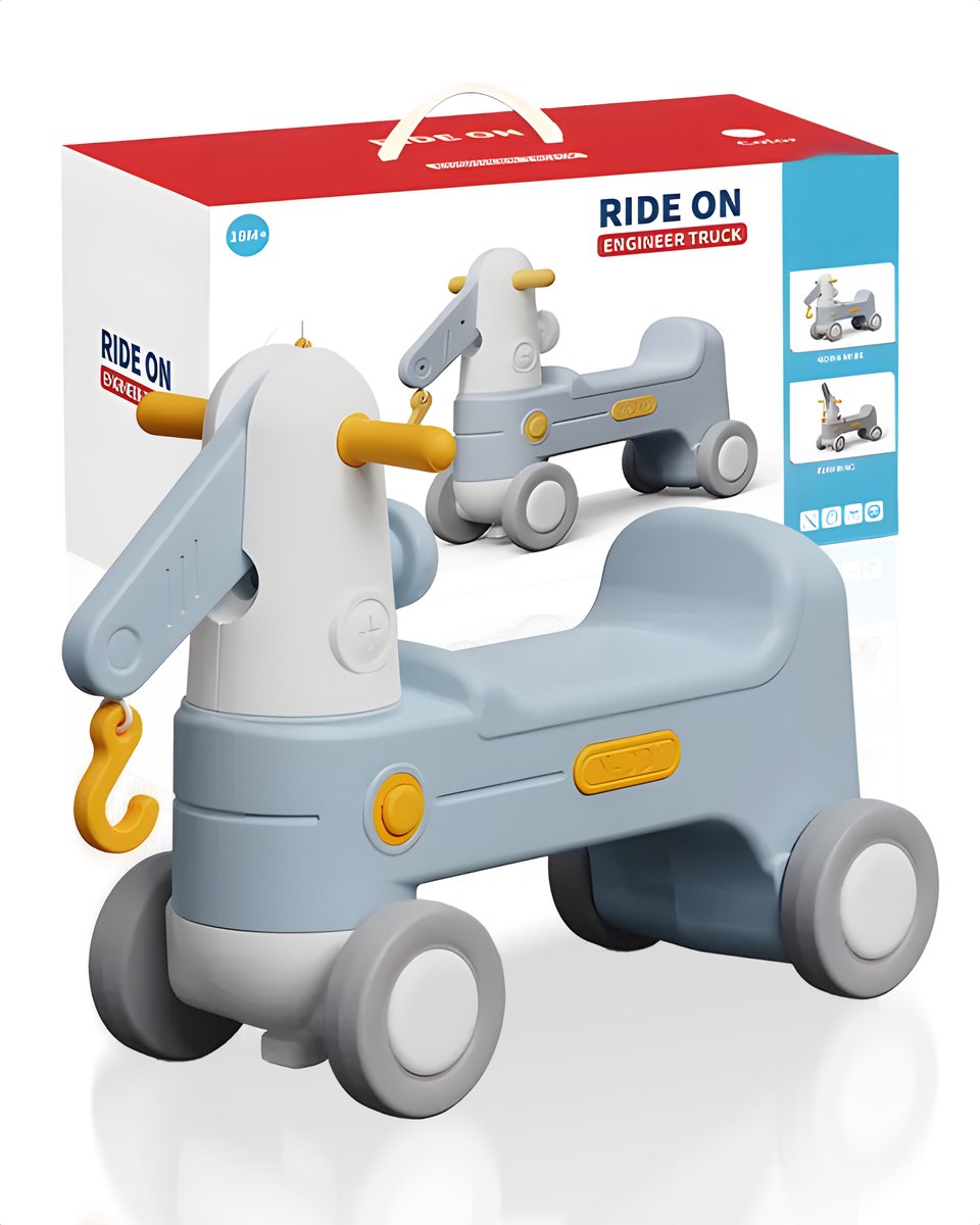 Bitey - Loopauto - Speelgoed - Peuter speelgoed - Buiten speelgoed - Hobbelpaard - vanaf 2 jaar - 40 KG belastbaar - Blauw (8721008081915)