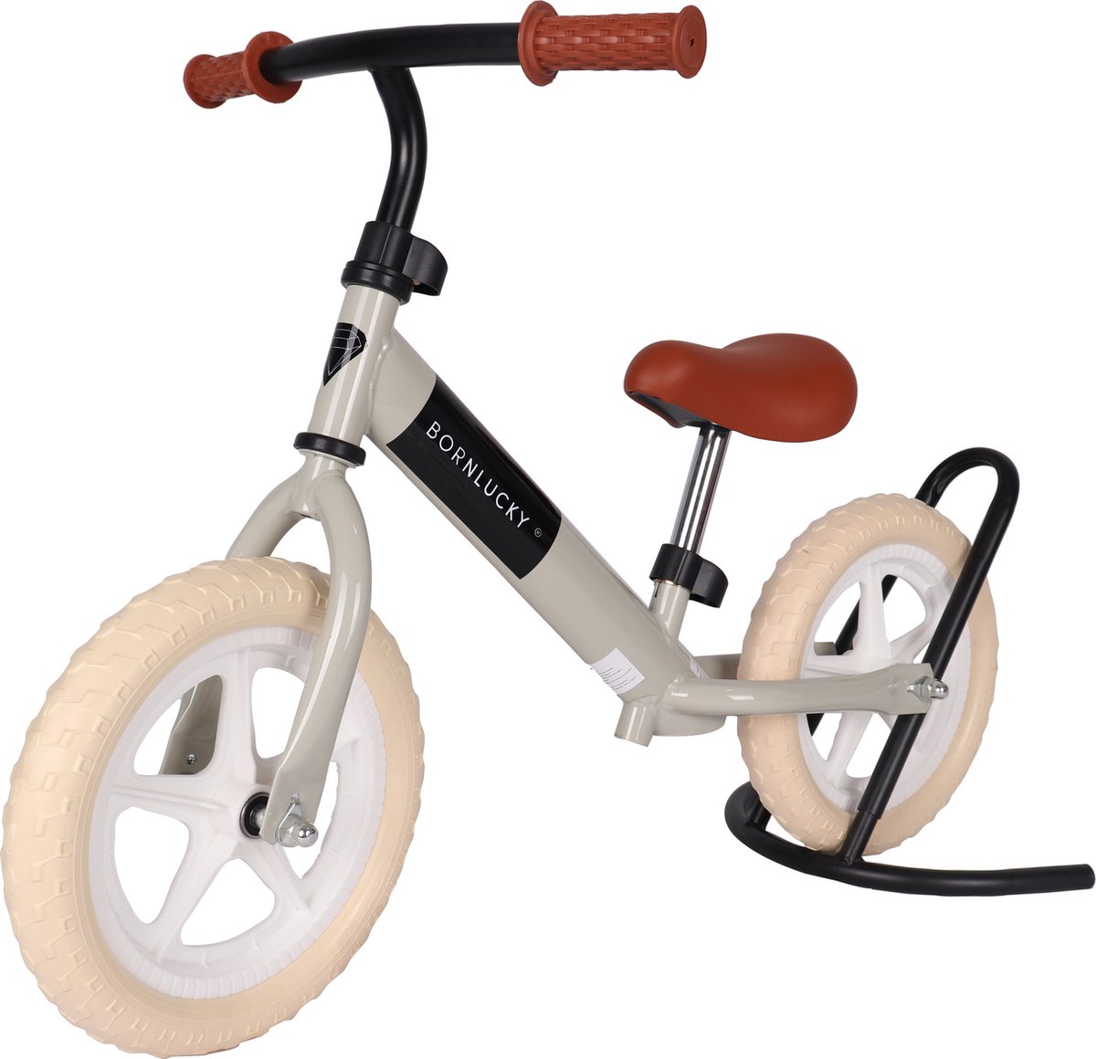 Born Lucky Loopfiets Balance Bike Olijf (8720289205812)