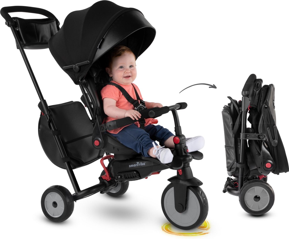 SmarTrike - STR7 Opvouwbare 8 in 1 Driewieler en Buggy - Zwart (4895211402288)