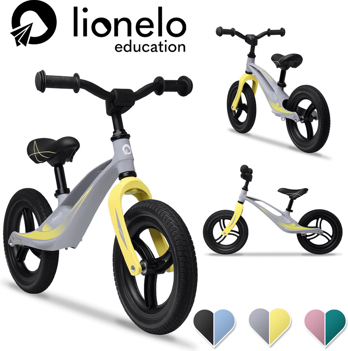 Lionelo Bart Tour - Loopfiets - Licht gewicht - Perfect voor kinderen vanaf 2 jaar - Ondersteund motorische ontwikkeling (5903771701334)