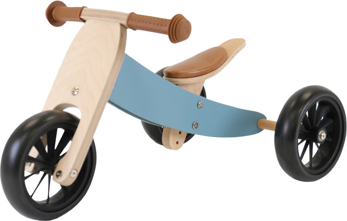 Bandits & Angels loopfiets Smart bike 4in1 petrol blauw - 1 jaar - jongens en meisjes - hout - blauw (8719558087372)