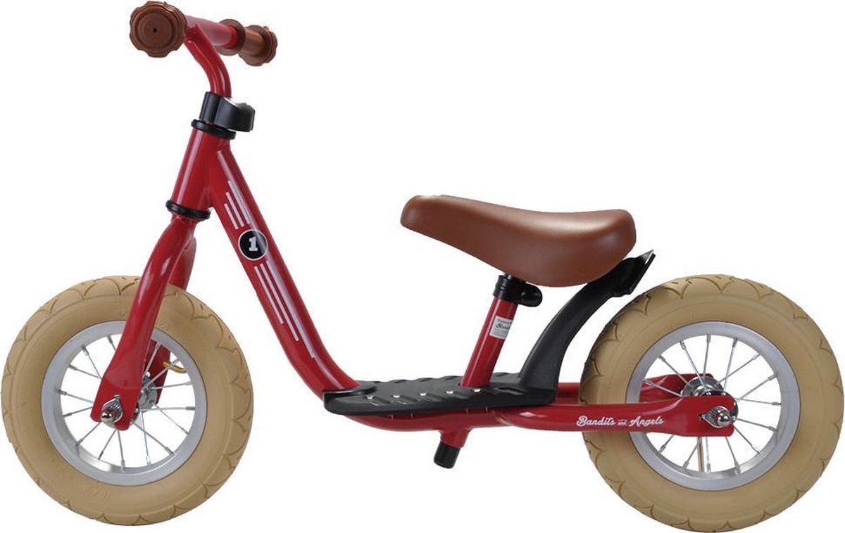 Bandits & Angels loopfiets Starter retro rood limited - 2 jaar - jongens en meisjes - metaal - rood (8719558084159)