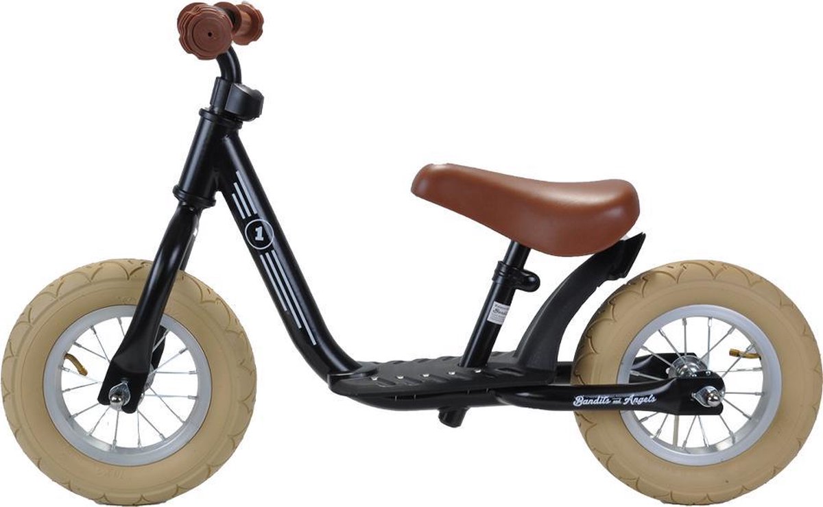 Bandits & Angels loopfiets Starter retro zwart limited - 2 jaar - jongens en meisjes - metaal - zwart (8719558084142)