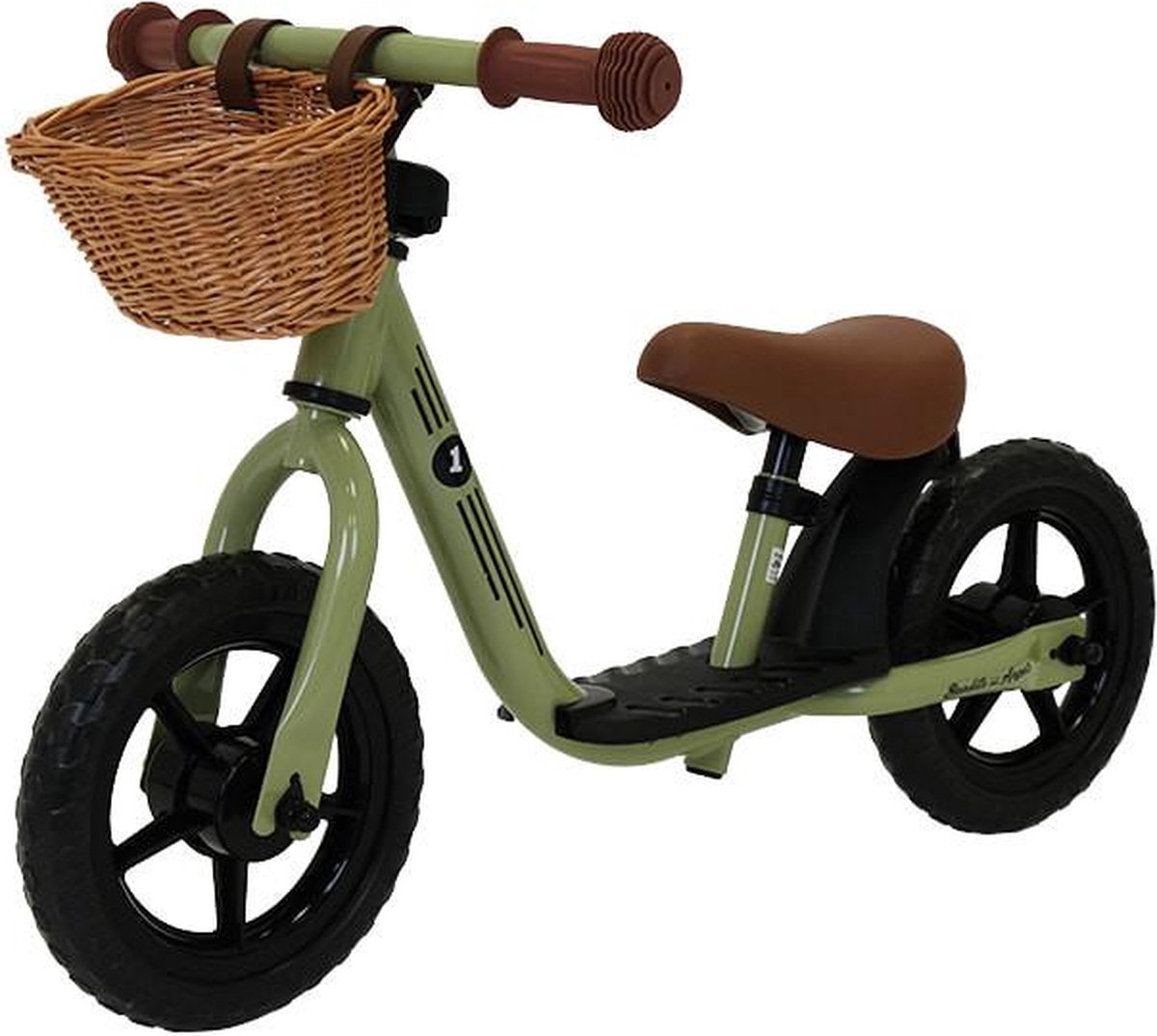 Bandits & Angels loopfiets Starter vintage groen limited met mandje - 2 jaar - jongens en meisjes - metaal - groen (8719558086153)