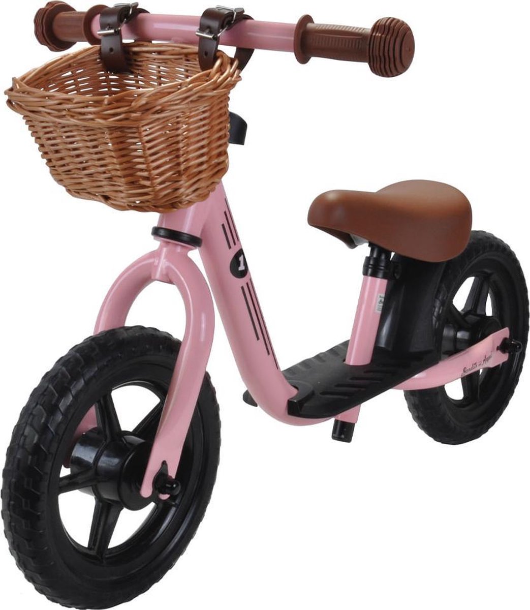 Bandits & Angels loopfiets Starter vintage pink met mandje - 2 jaar - meisje - metaal - roze (8719558085620)