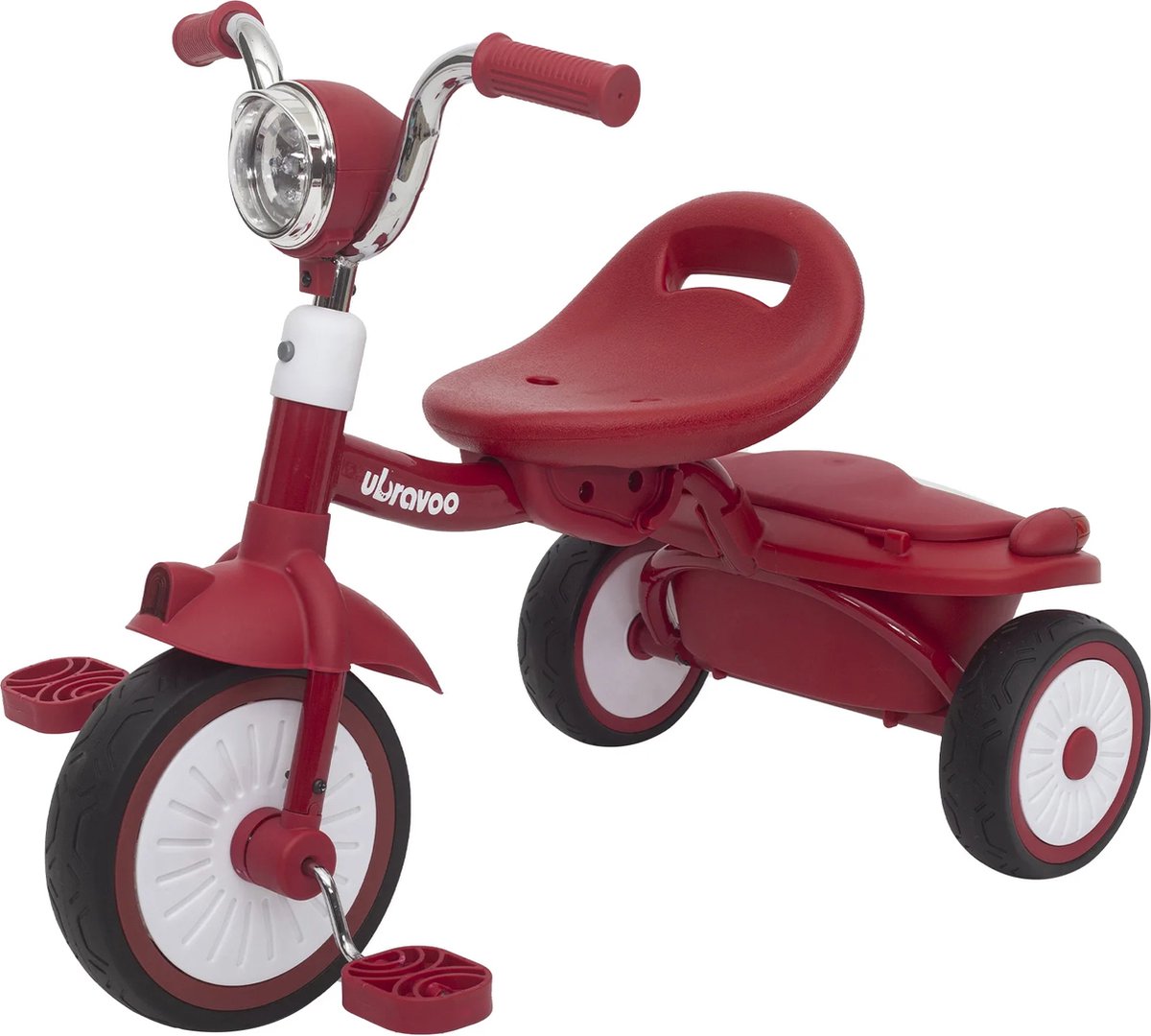 Ubravoo Driewieler - Kinderfiets - Fiets- Driewieler Peuter - Rood - Inklapbaar - Driewieler Loopfiets (6151026768727)